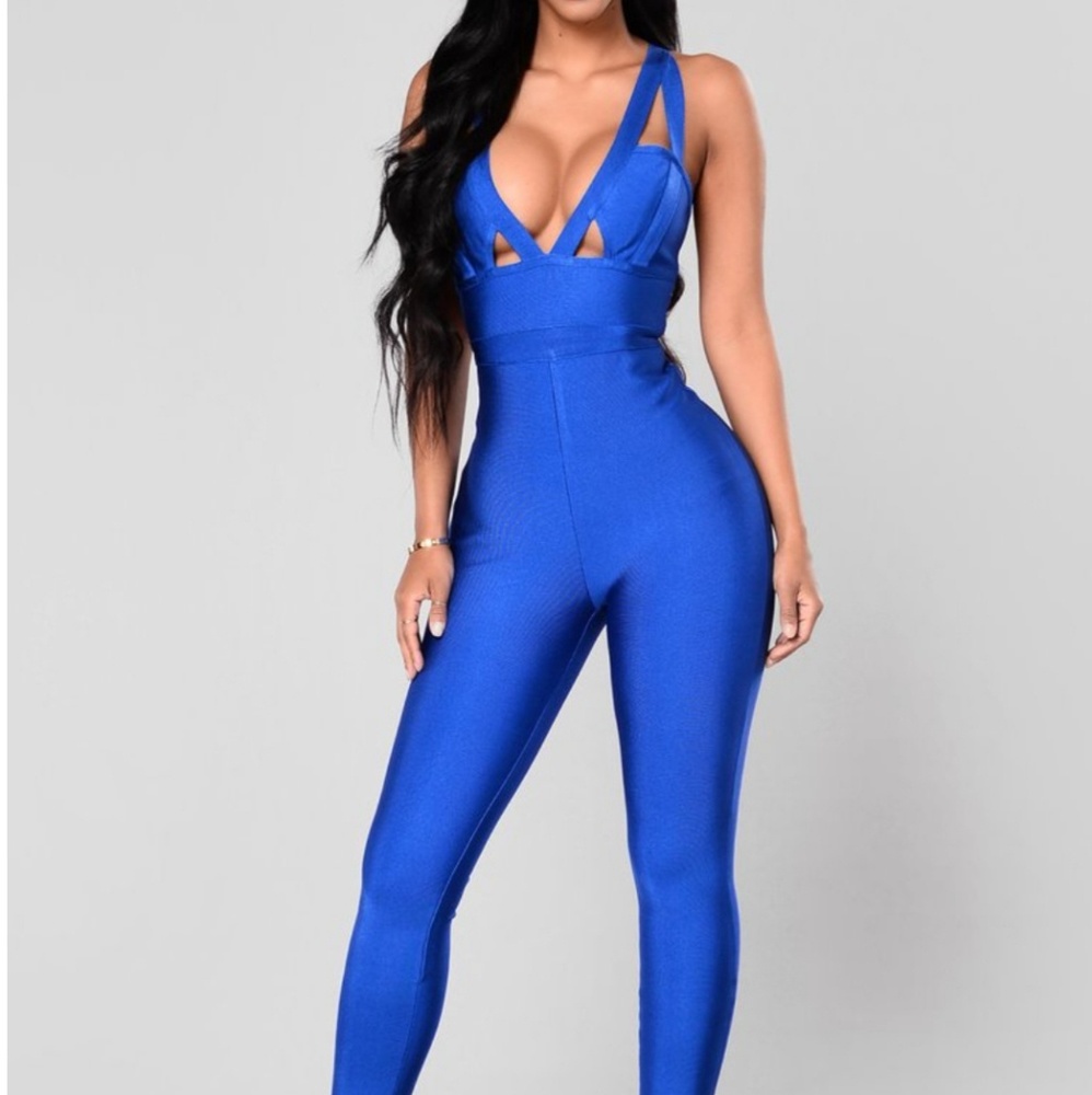Never worn royal blue jumpsuit